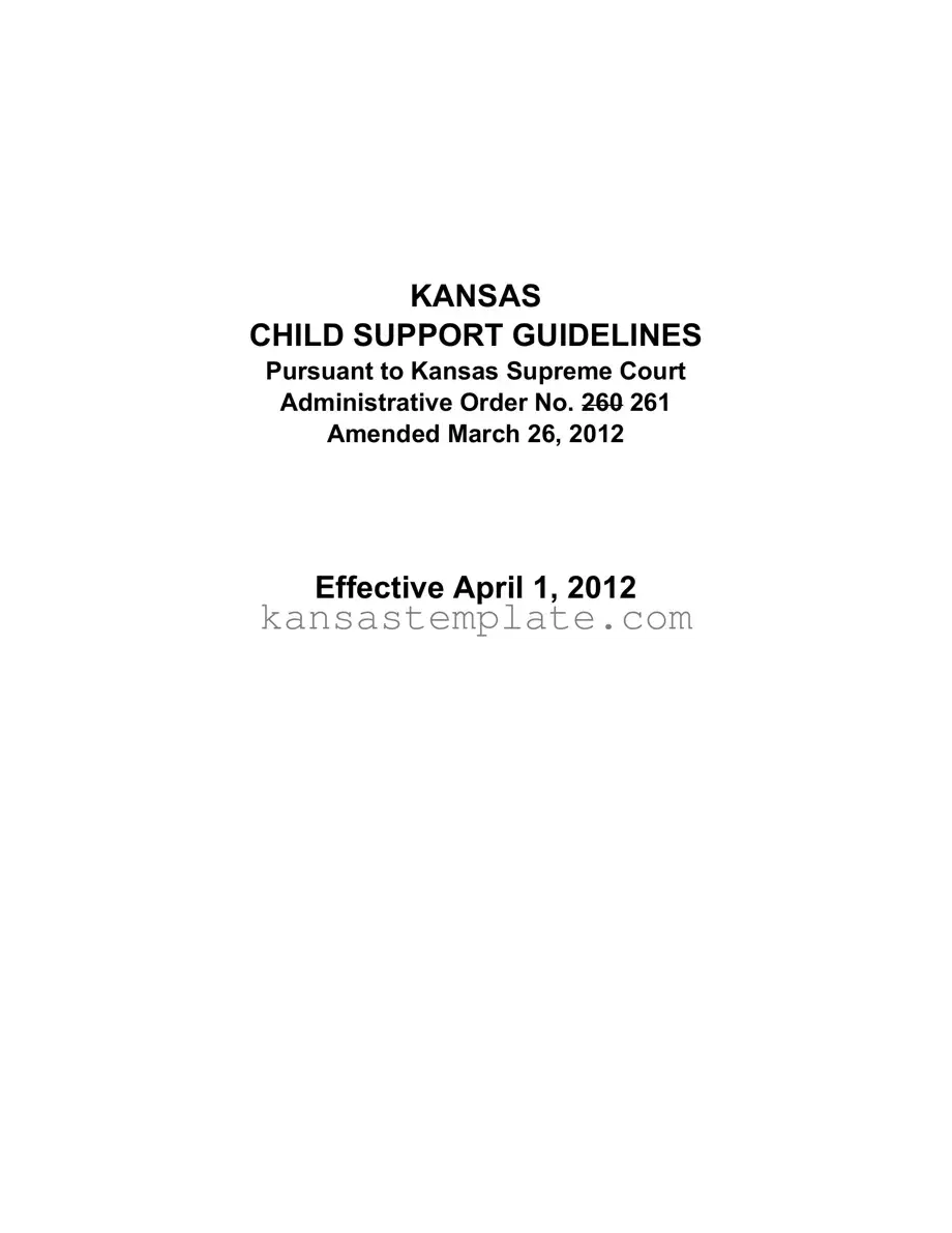 Kansas Child Support Template