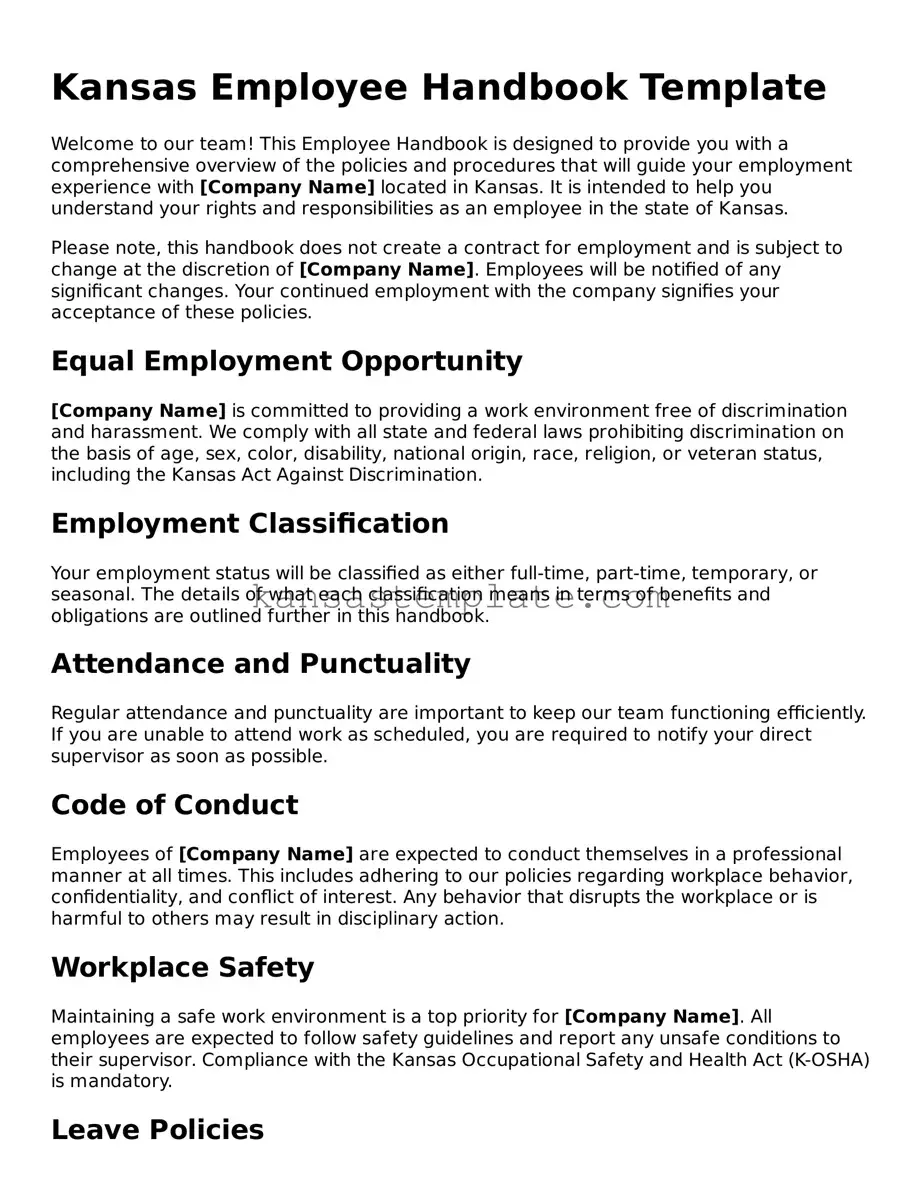Valid Employee Handbook Form for Kansas State
