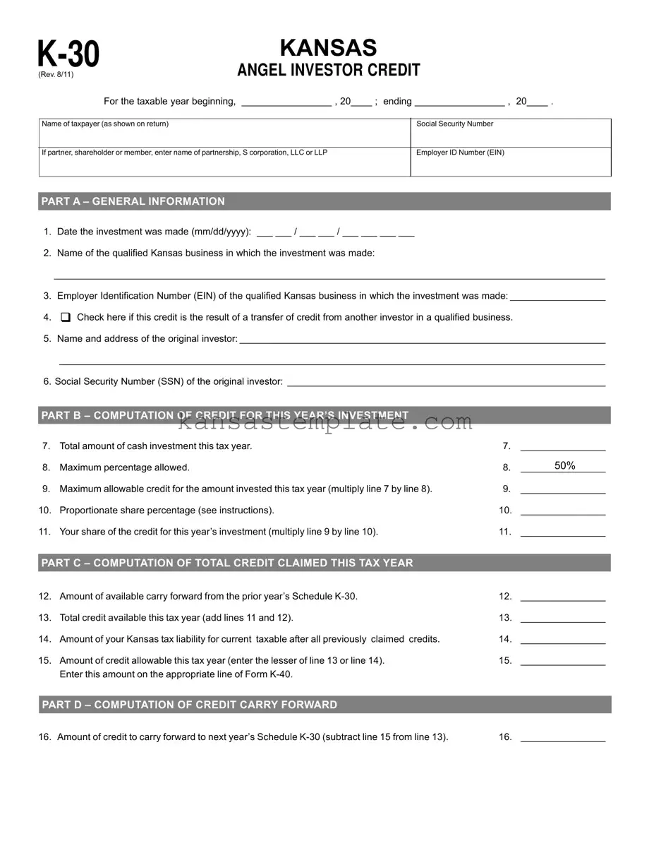 Kansas K 30 Template