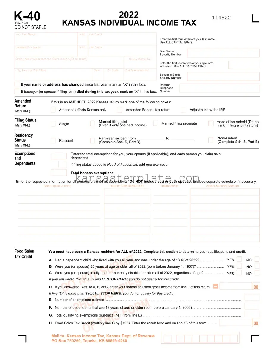Kansas K 40 Template