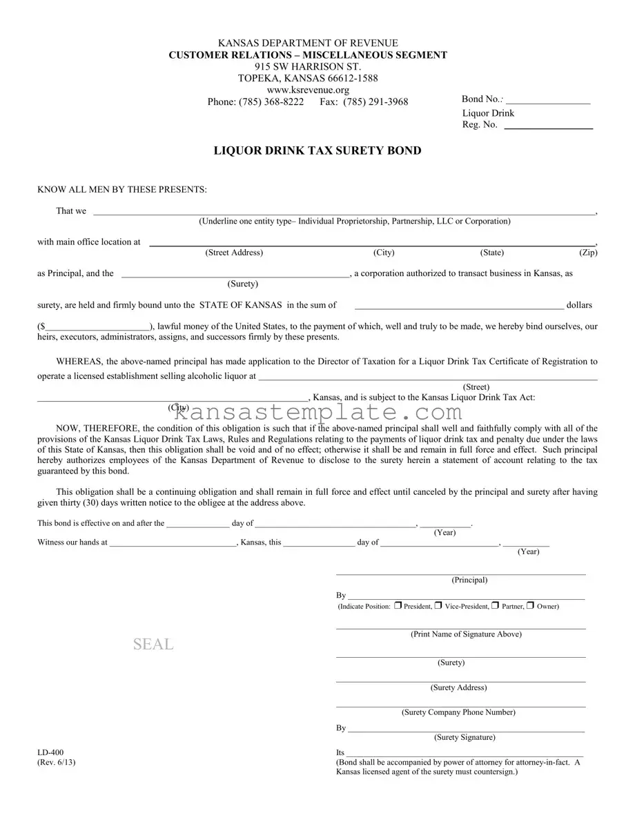 Kansas Ld 400 Template