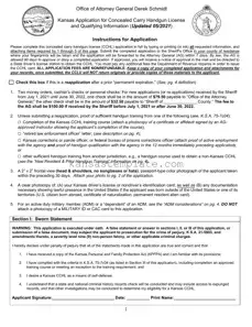 Kansas Application Concealed Carry Template